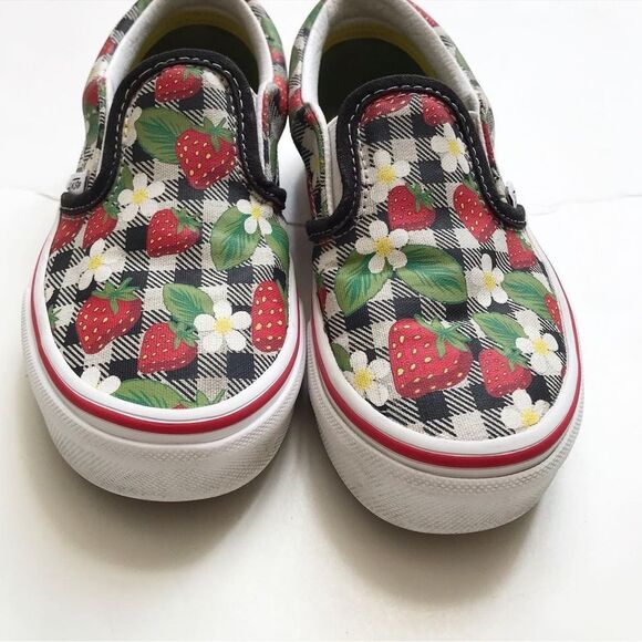 Vans strawberry print slip on sneakers VGUC size 13 kids: - Picture 4 of 8